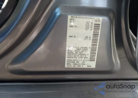 2018 Nissan Altima 2.5 Sv from USA, damaged, VIN 1N4AL3AP4JC244524